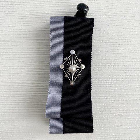 刺繍バナナクリップ [ Eleanor ]   Bicolor・silver