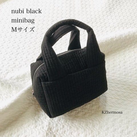 Mサイズ　nubi black minibag　持ち手太めver. ヌビバッグ　マザーズバッグミニ　ヌビバッグ　ミニバッグ　おむつポーチ　マザーズバッグ　