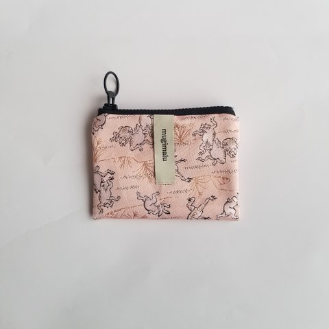 poitto10 KINRAN POUCH 鳥獣戯画 ホテリ裏地black