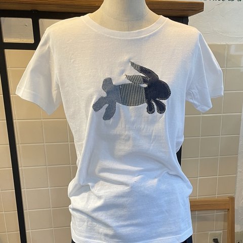 ウサギ柄パッチワークTシャツU11