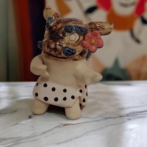シーサー　吽　フラダンス　置物　沖縄　陶器