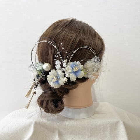 花嫁　結婚式　髪飾り　ウェディング　水引き　ドライフラワー　着物　和装