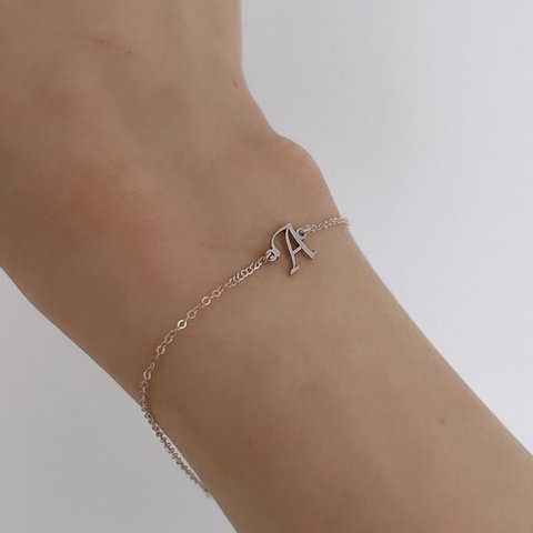 「silver925」Initial・Number bracelet