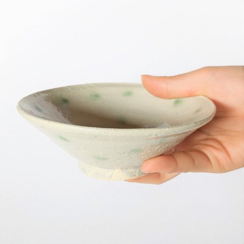 皿／平形　水玉　織部釉　オリジナル陶器
