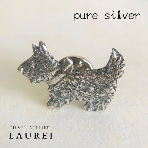 【ヨークシャーテリア】 シルバー ピンバッチ  ✴︎pure silver✴︎