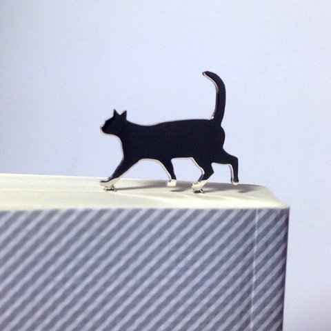 Cat-BookMark-1-Dia　シルバーブックマーク　しおり　猫　ネコ