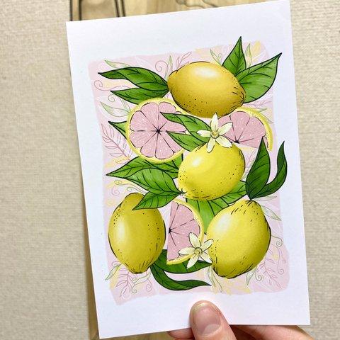 Lemon Art Postcard レモンアートはがき