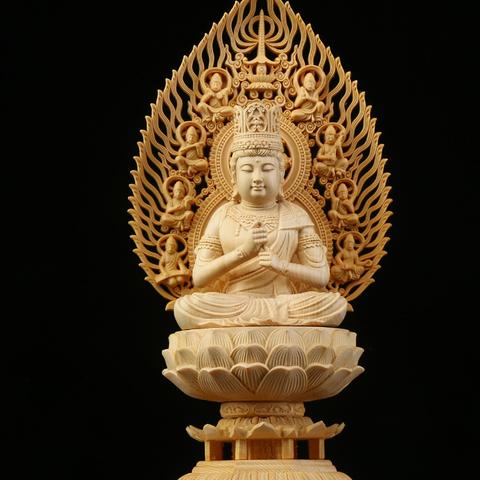 供養品   祈る厄除  薬師如来座像  仏像坐像  木彫仏像  仏教美術品    
