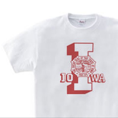 アイオワ  オールドスクール風カレッジ　 I&マーク　WM～WL•S～XL Tシャツ【受注生産品】