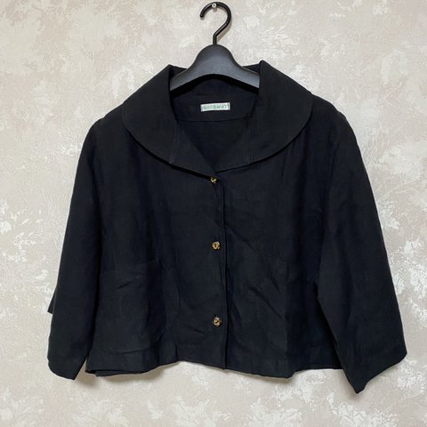 リネン(黒)のジャケット