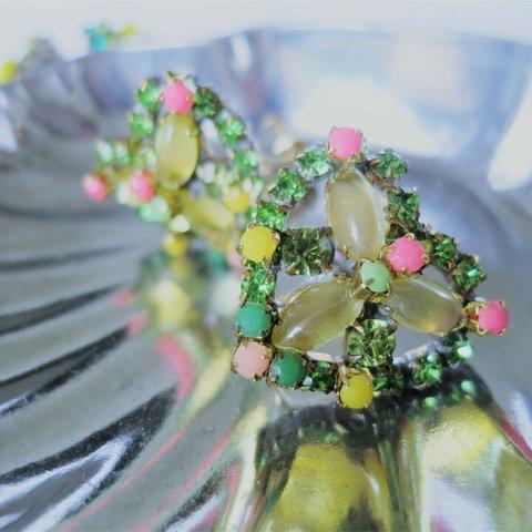 ヴィンテージビジューイヤリング ハート vintage earrings bijou <ER3-0420>