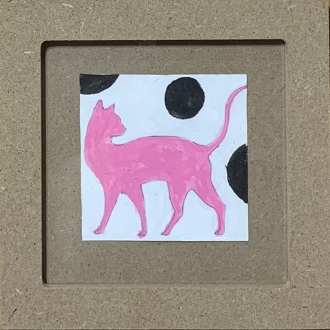 ドット猫ピンク～ミニアート～