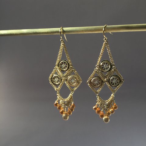 “Nouveau-romanesque” series - citrine (シトリン) earrings