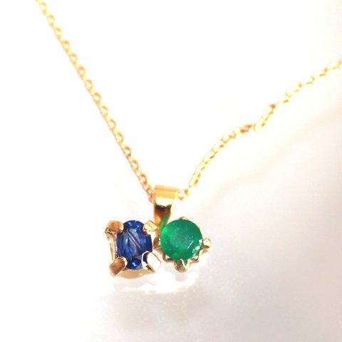 - blue & green - Blue Sapphire & Emerald Necklace
