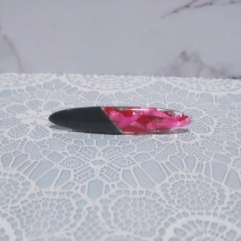 黒×ピンク  ヘアクリップ
