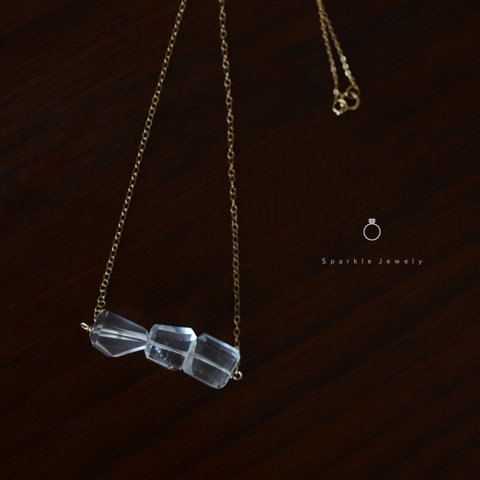 "silky quartz" neckless（シルキークォーツ（水晶）・14kgf・ネックレス）