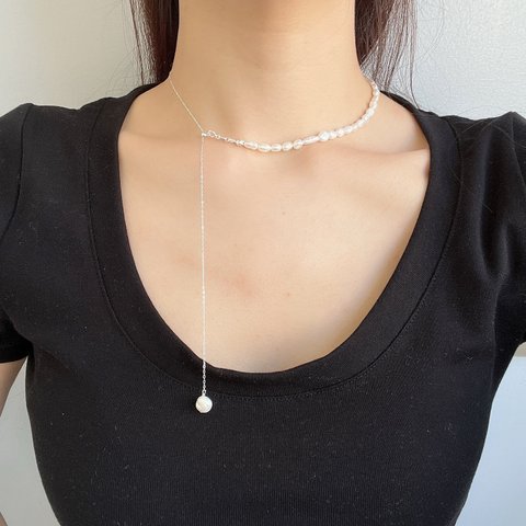 Half pearl necklace