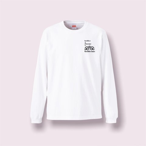 【モノクロシンプル長袖Tシャツ】ユニセックス