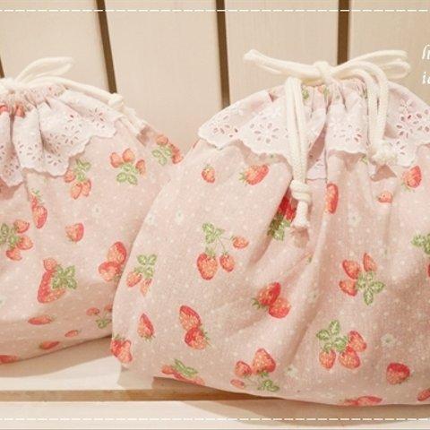 himekochama様専用☆ふんわりピンクのきんちゃく袋２個セット