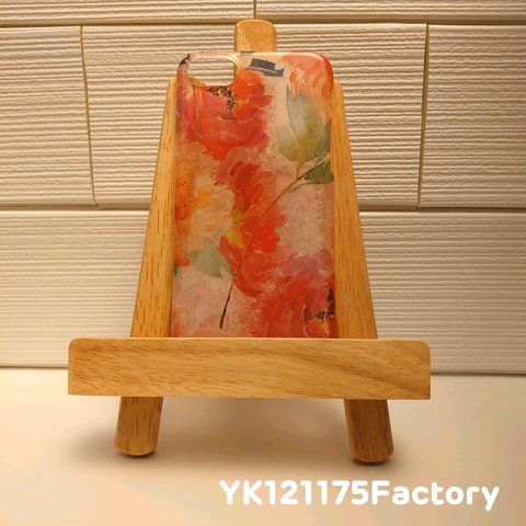 order⑤/9／水彩画タッチ「淡いお花」のスマホケース(ピンクVer.)