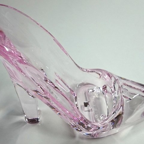ガラスの靴　クリアピンク　花器　