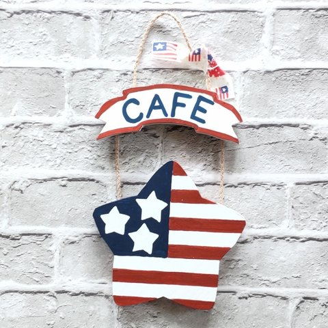 木製🇺🇸アメリカンな星のプレート(CAFE)⭐️