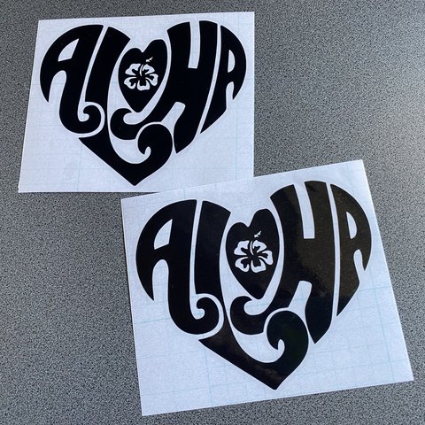 USA 【 ハート ALOHA アロハ 】Hawaii sticker ステッカー お得2枚セット 【カラー選択可】 送料無料♪