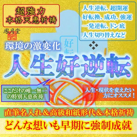 【人生好逆転 本格祈祷】お守り 好転 成功 金運 超開運 良運縁結び 不安縁切り 引き寄せ 形代