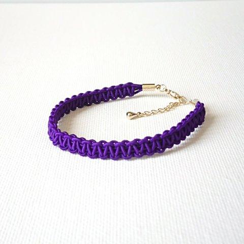 水引◆平結びのブレスレット◆紫