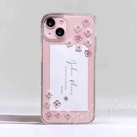 𝐜𝐥𝐞𝐚𝐫 𝐬𝐚𝐤𝐮𝐫𝐚 𝐦𝐢𝐱'/ ぷっくりお花 iPhoneケース スマホケース iPhone14 iPhone13 iPhone12全機種対応 桜 サクラ 桜カラー ピンク 春