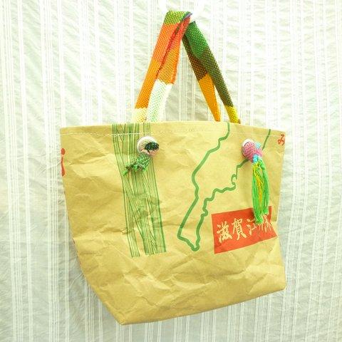 米袋かばん　さをり織り持ち手