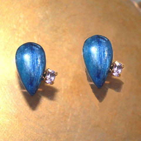 k18gp- special - Blue Kyanite Pierced Earrings