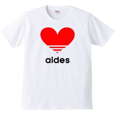  【送料無料】【新品】aides アイデス Tシャツ パロディ おもしろ 白 メンズ サイズ プレゼント