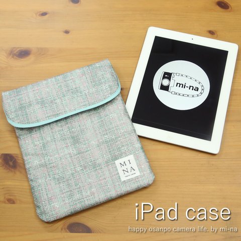 ★ビニールコーティング加工★ipad ケース（11インチ 9.7インチ用)/ ピンクジルチェック 10003-010