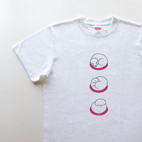 ◆  ドーナツわんこ / 5.6oz Tシャツ - white - / 犬 癒し メンズ