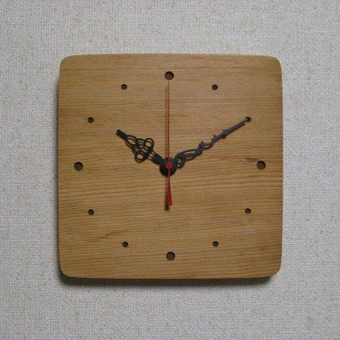 天然無垢材の壁掛け時計（木材：スギ）SU-009、010