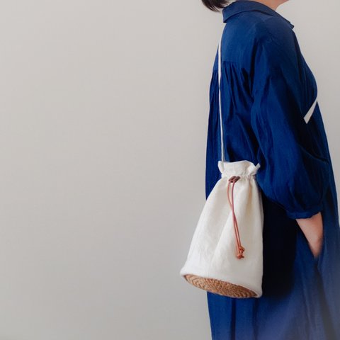 【受注制作】Pochette　リネン・コットンから選べる巾着型ポシェット