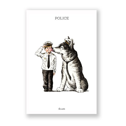 お好みのイラストカード（キャンバス加工）2枚セット【87.POLICE】