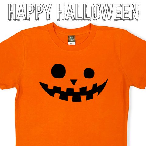 ハロウィン Tシャツ  おばけ かぼちゃ 大人 キッズ リンクコーデ おそろい 家族  面白 仮装 衣装 ハロウィン衣装【デザインT：おばけかぼちゃ・まる】