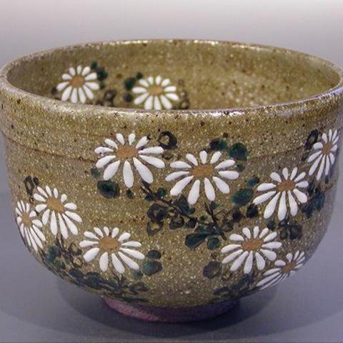 ◆新品◆中村清彩造 色絵菊図茶碗   サイズ：口径 11.5cm 高さ8.0cm  