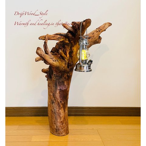 流木インテリア 自然の造形が美しい流木スタンド ランタンやエアプラントを飾れる置物 北欧 照明 木材 癒し N1