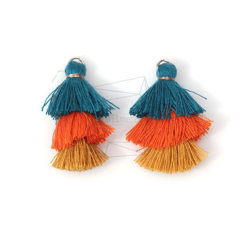 BSC-349-G【2個入り】マルチカラーコットンタッセル,Multi-Colored Cotton Tassel