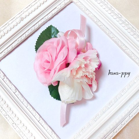 pink rose flower 2way コサージュ&ヘアクリップ