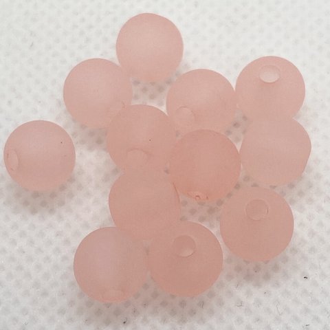 つや消し アクリルラウンドビーズ 8mm 100粒 カラー＝ピンク 曇りガラス風 マット クラフト 手芸用品 アクセサリーパーツ