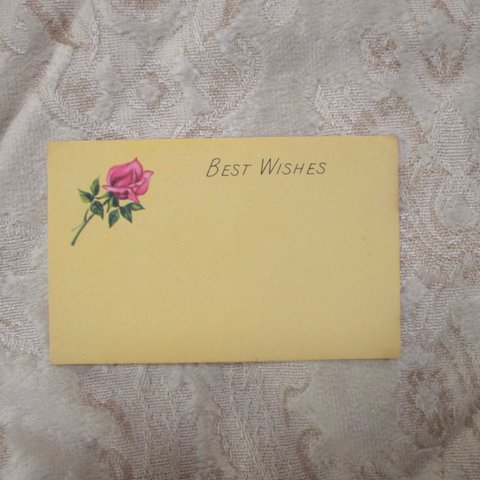 メッセージカード “Best Wishes” 一輪のばら グリーティングカード ヴィンテージ