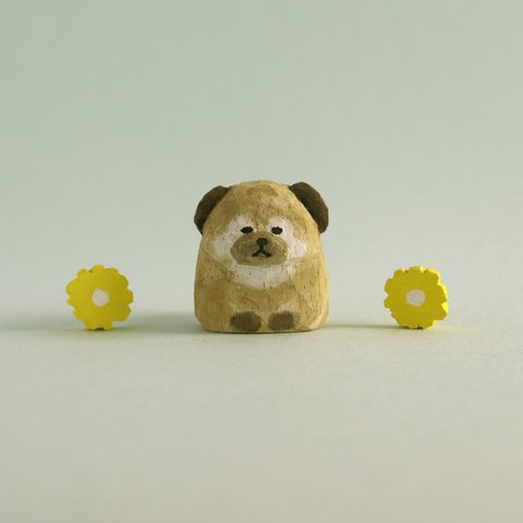 木彫り人形　子犬　[MWF-413]　