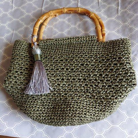 和紙糸で編んだバッグ (夏向け)