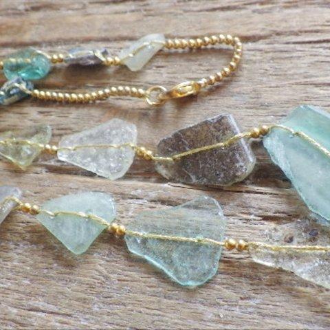 Beach Shade Ancient Roman-glass Necklace　古代ローマングラス