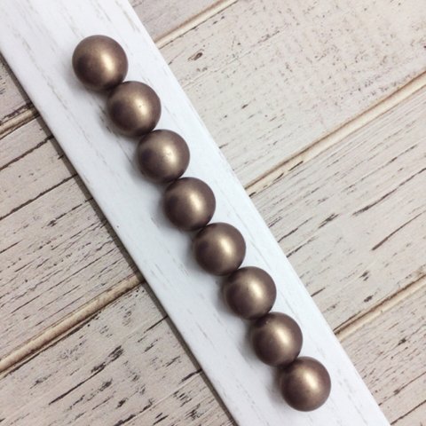 片穴8mm×6mm★楕円コットンパール ブラウン