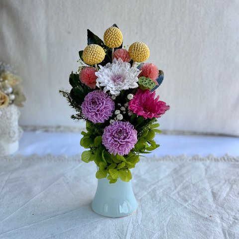   プリザーブドフラワーの仏花  小菊